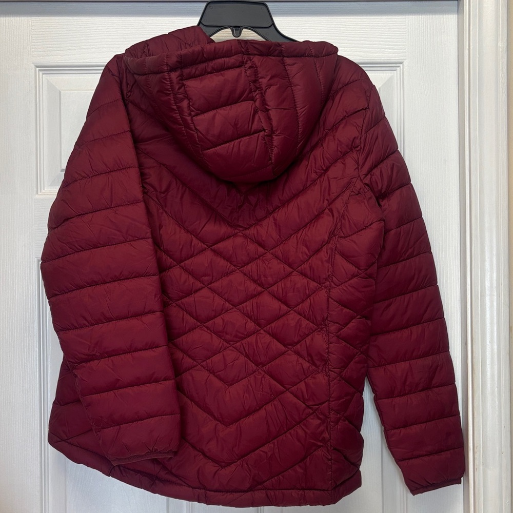 Zero Exposure Women's Lightweight Quilted Puffer Burgundy Jacket Medium New - Picture 4 of 4